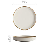 Nordic Style with Gold Trimming Ceramic Dinnerware Plates and Bowls