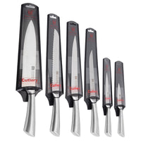 Набор кухонных ножей из нержавеющей стали в современном минималистичном стиле