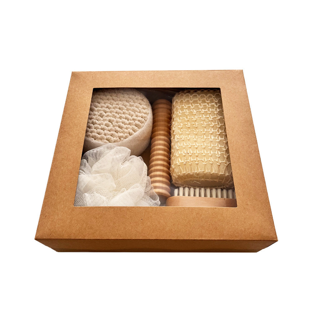 Bath Towel Bath Brush Pumice Stone Sisal Flower Sponge Gift Set