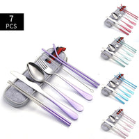 7-piece Rainbow Multi-Colour Stainless Steel Cutlery Set