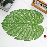 Nordic Style Hollow PVC Artificial Monstera Leaf Placemat Mat