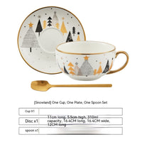 Beautiful Classic Christmas Design Teapot Cup and Saucer Gift Set