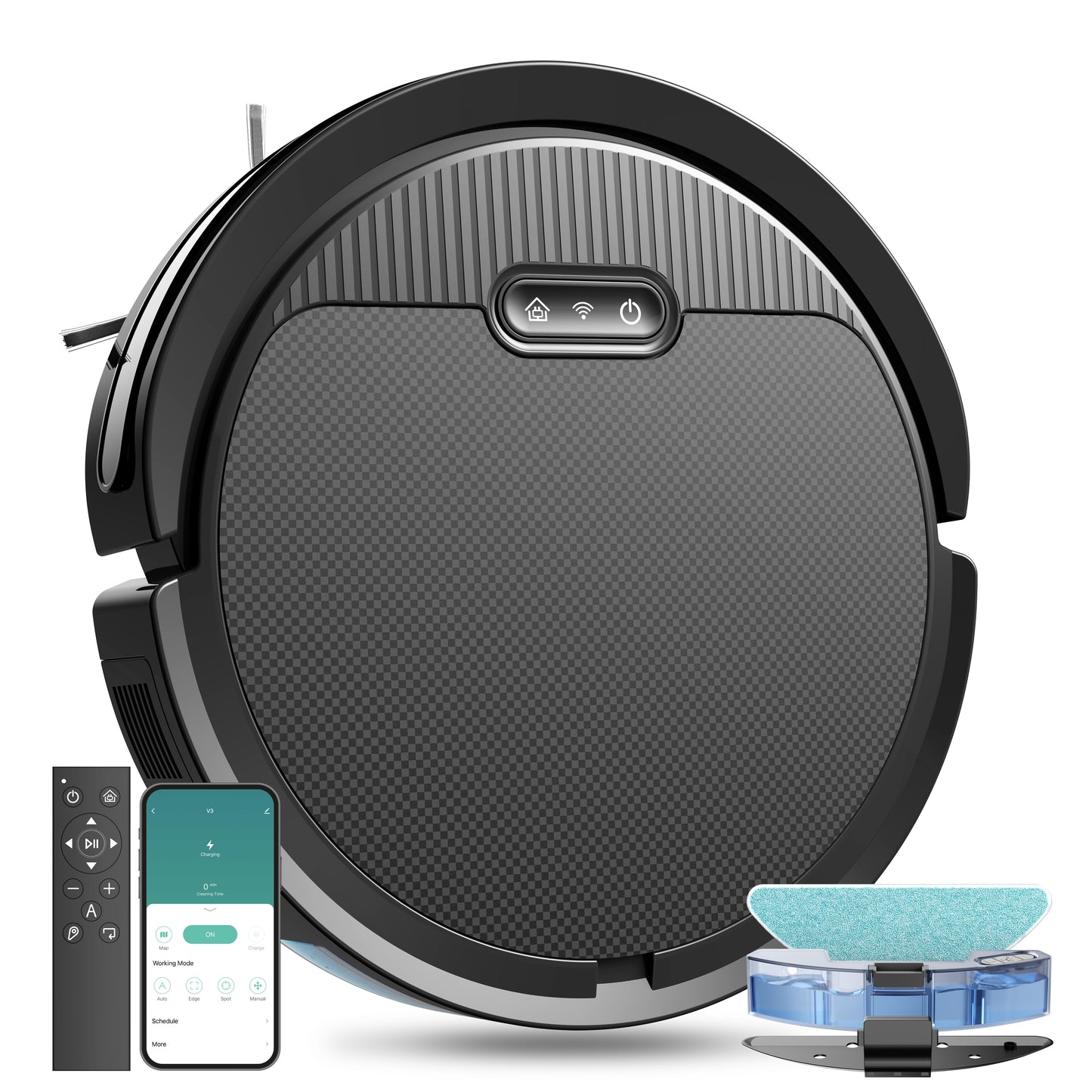 Self-Charging 3-in-1 Combo Robot Vacuum and Mop Cleaner for Home, Pet Hair