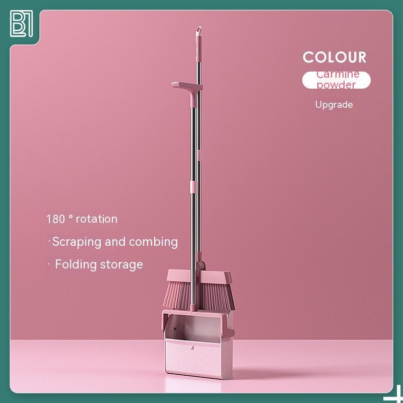 180-degree Rotation and Foldable Household Standing Broom Dustpan Set