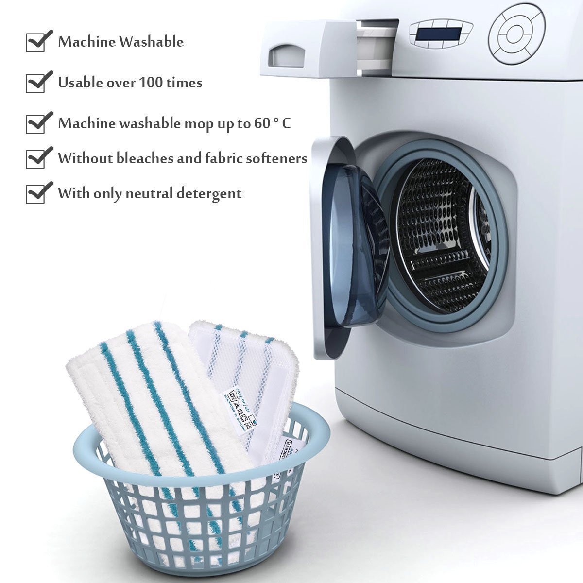 Washable Steam Mop Microfiber Cloth Refills