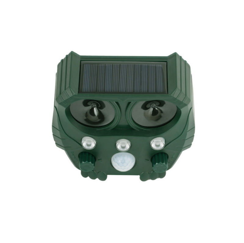 Ultrasonic Solar Powered Animal Repellent with Motion Sensor LED Flashing Lights for Outdoor, Farm, Garden, Yard