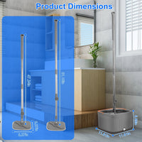 Spin Mop and Bucket System with Dual Compartment Mop Bucket, Thick Washable Microfiber Mop Pads for Home Cleaning