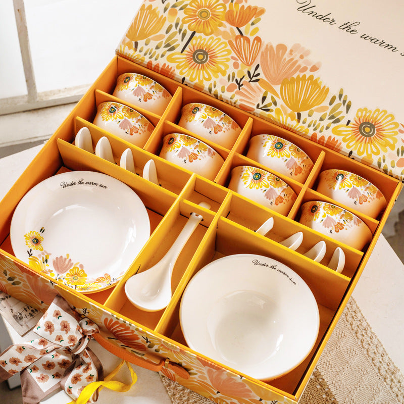 20-piece Ceramic Bowl Spoon Cutlery Gift Set