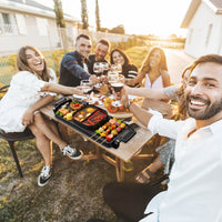 2-in-1 Electric Hot Pot With Grill 2800W Smokeless Non-Stick Korean BBQ Grill Shabu Shabu Hot Pot Combo With Independent Temperature Control 5 Gears Firepower For 3-10 People