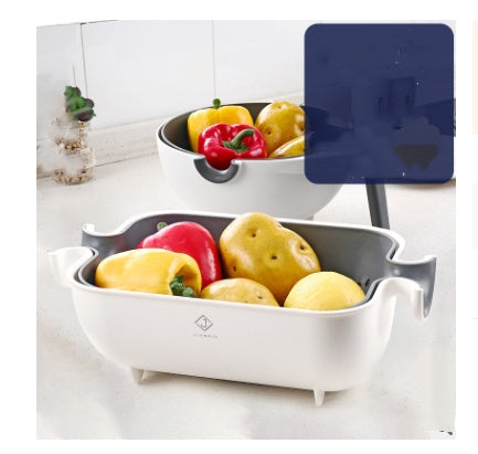 Двойная корзина для слива, чаша для мытья посуды, кухонное сито