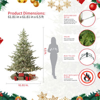 7.5ft Artificial Christmas Tree Pre-Lit with 4,076 Branch Tips & 1,518 Low-Voltage Warm LED Lights