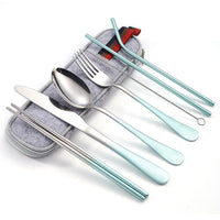 7-piece Rainbow Multi-Colour Stainless Steel Cutlery Set