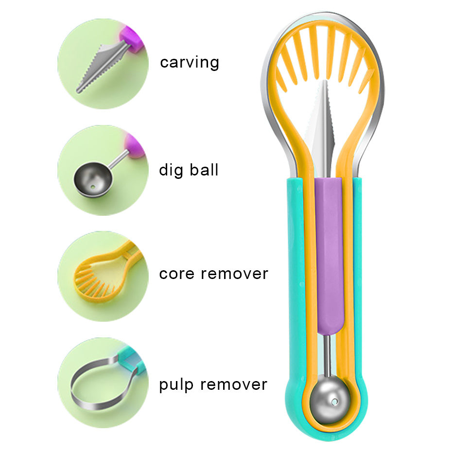 三合一水果挖取器、水果雕刻器、水果切割器厨房小工具