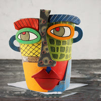 Picasso Style Abstract Art Outdoor Flower Pot