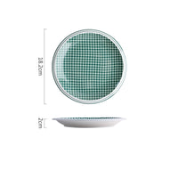 Checked Style Bowl Dish Spoon Dinnerware