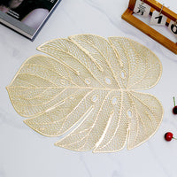 Nordic Style Hollow PVC Artificial Monstera Leaf Placemat Mat