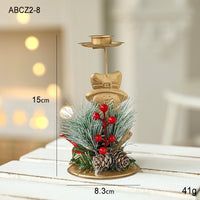 Golden Wrought Iron Christmas Candleholder Decoration