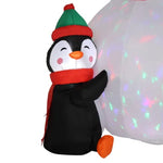 6英尺高的雪人和企鹅充气圣诞装饰品，带灯光