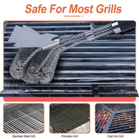 Stainless Steel Grill and BBQ Cleaning Brush with Scraper