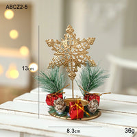 Golden Wrought Iron Christmas Candleholder Decoration