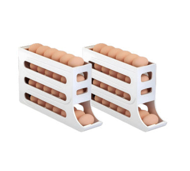 4-Layer Automatic Egg Roller Sliding Egg Storage Tray for Refrigerator
