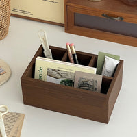 Retro Wood Desktop Grid Storage Box