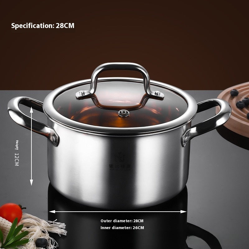 Кастрюля из нержавеющей стали с антипригарным покрытием и крышкой