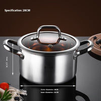 Кастрюля из нержавеющей стали с антипригарным покрытием и крышкой