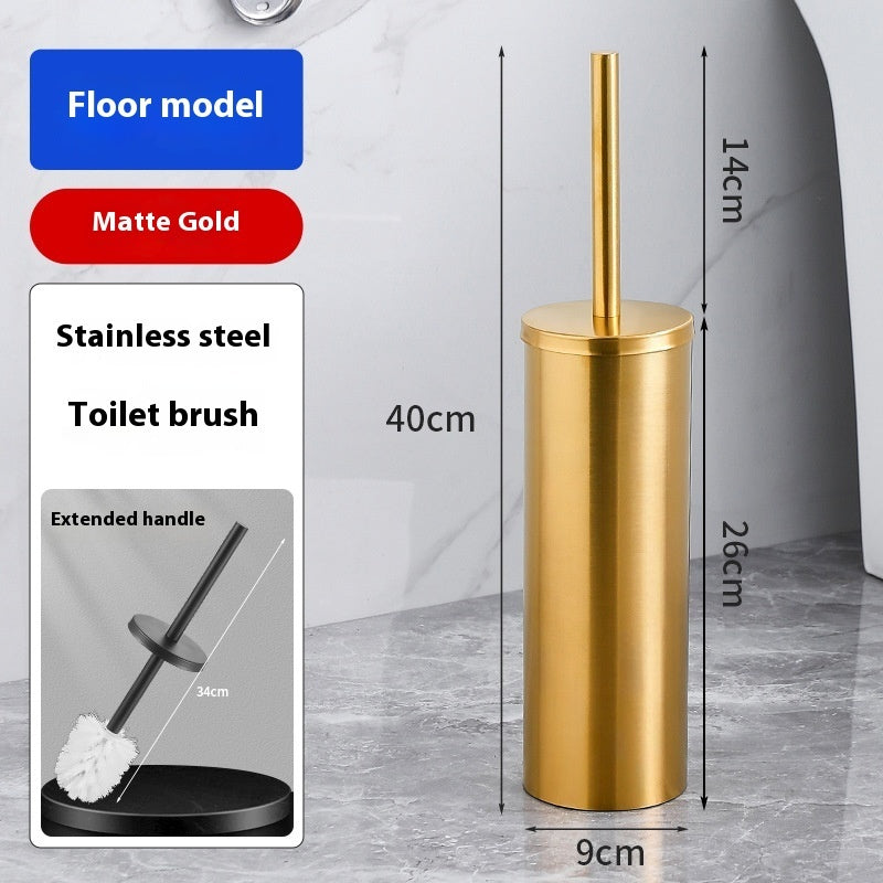Sleek Design Stainless Steel Toilet Brush Set