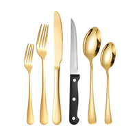 24-piece Stainless Steel Knife Fork And Spoon Serving Hotel Steak Tableware Set