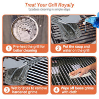 Stainless Steel Grill and BBQ Cleaning Brush with Scraper