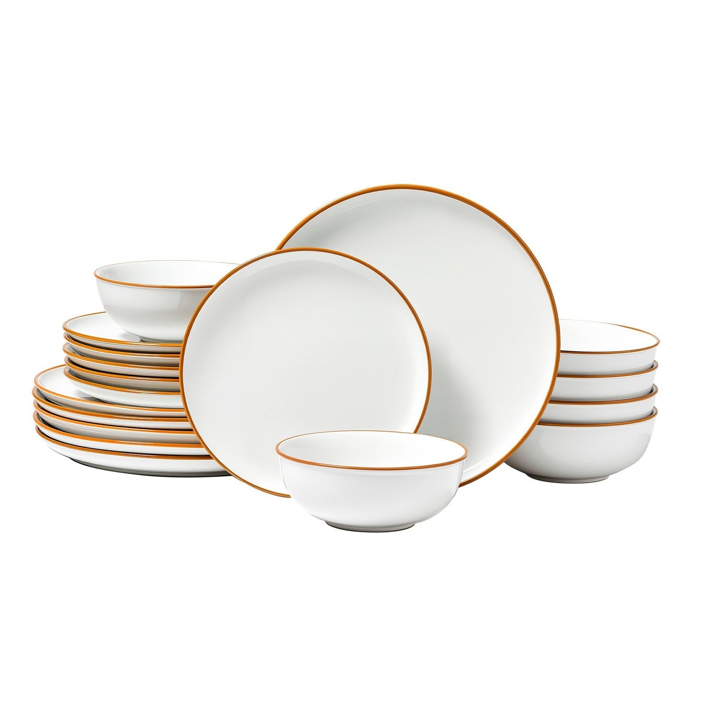 18-piece Ceramic Plates and Bowls Dinnerware Set