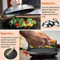 38-piece Griddle Accessories Kit, Professional Grill Tools Set For Outdoor Barbecue, Stainless Steel Griddle Spatula Set with Tongs, Smash Burger Press, Carry Bag, Perfect Grilling Gifts