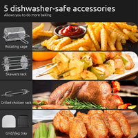 10L 360-degree Rotation Large Capacity Home Air Fryer with Digital Display