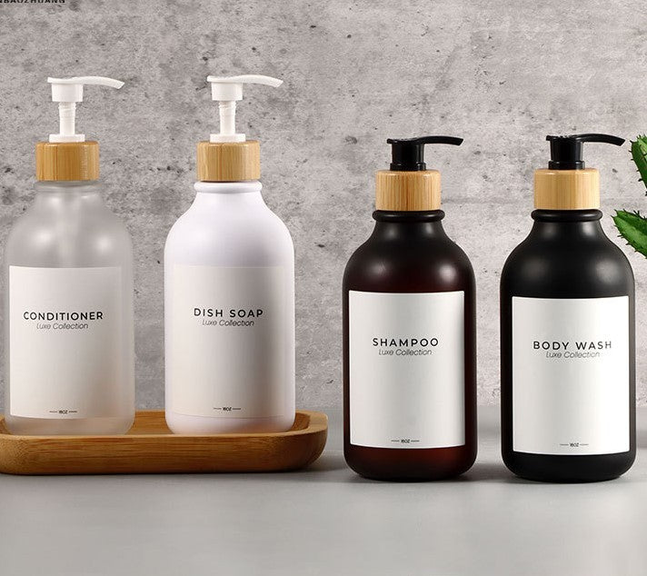 Frosted PET Plastic Shampoo Bottle Shower Gel Pump Bottles