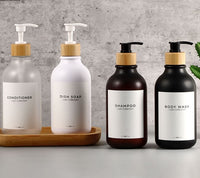 Frosted PET Plastic Shampoo Bottle Shower Gel Pump Bottles