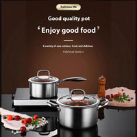 Кастрюля из нержавеющей стали с антипригарным покрытием и крышкой