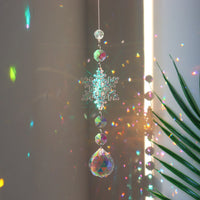 Sparkling Snowflake Crystal Sun Catcher Pendant for Window Christmas Decorations