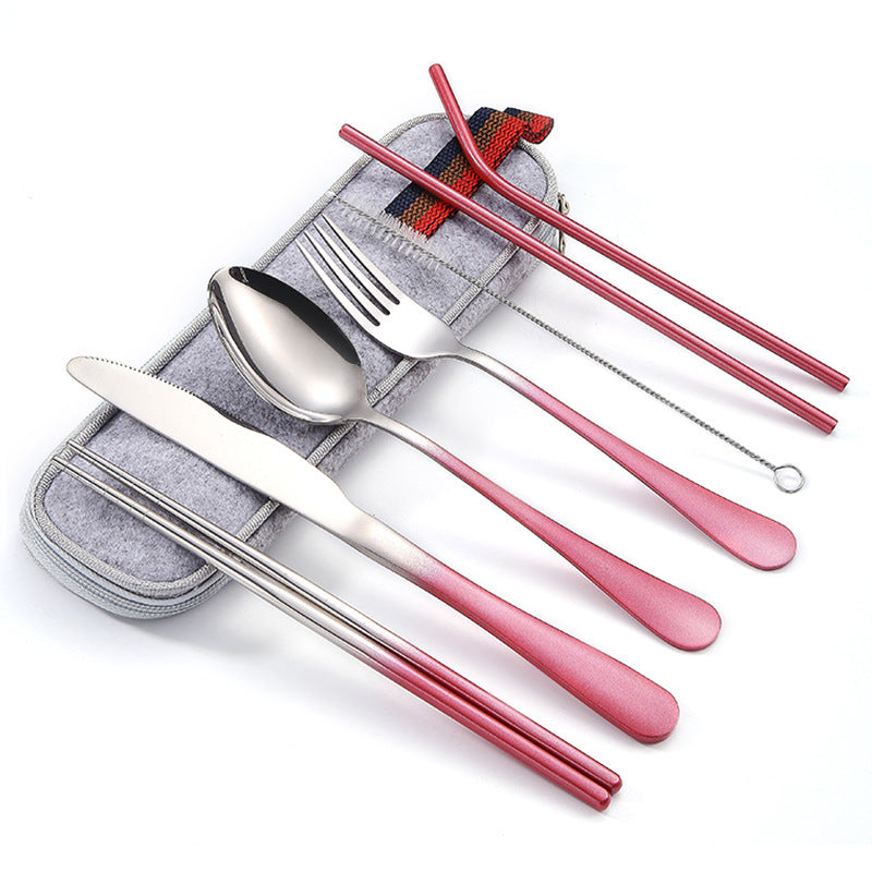 7-piece Rainbow Multi-Colour Stainless Steel Cutlery Set