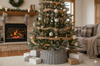 乡村风编织柳条圣诞树领，农舍节日装饰