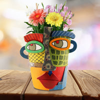 Picasso Style Abstract Art Outdoor Flower Pot