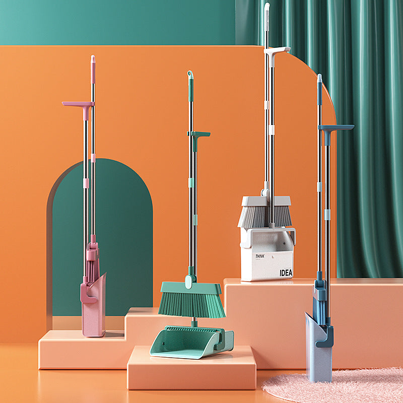 180-degree Rotation and Foldable Household Standing Broom Dustpan Set