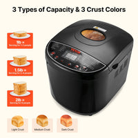 19-in-1 Automatic Compact Bread Maker with Digital Display
