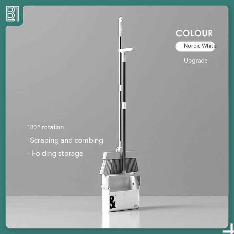 180-degree Rotation and Foldable Household Standing Broom Dustpan Set