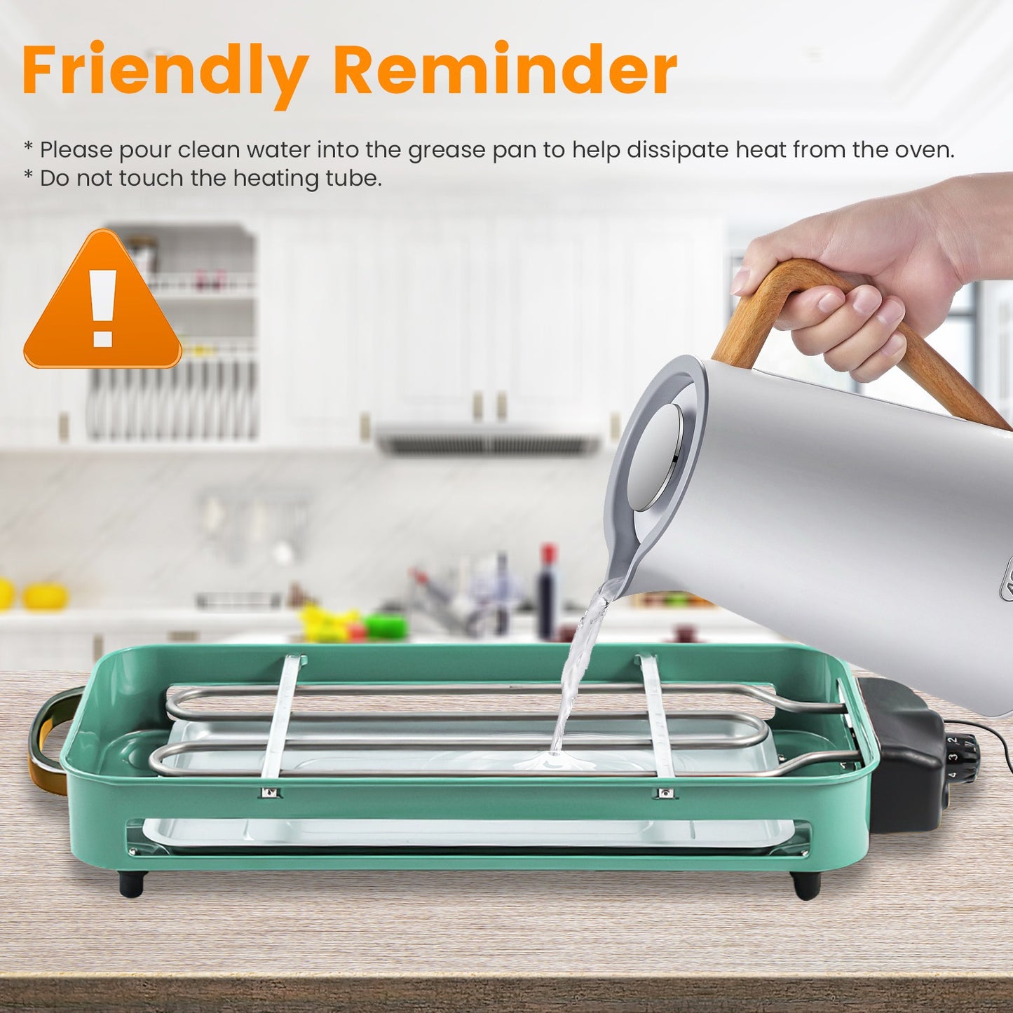 2-In-1 Electric BBQ Gill With Grill Net Removable Plate 5 Temperature Control 3 Small Trays Dishwasher Safe