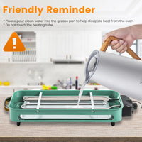 2-In-1 Electric BBQ Gill With Grill Net Removable Plate 5 Temperature Control 3 Small Trays Dishwasher Safe