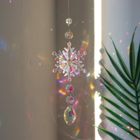 Sparkling Snowflake Crystal Sun Catcher Pendant for Window Christmas Decorations