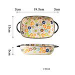 Бытовые прямоугольные керамические противни в ретро-стиле