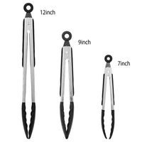3-piece Set Kitchen Tongs Stainless Steel Food Tongs With Silicon Tips