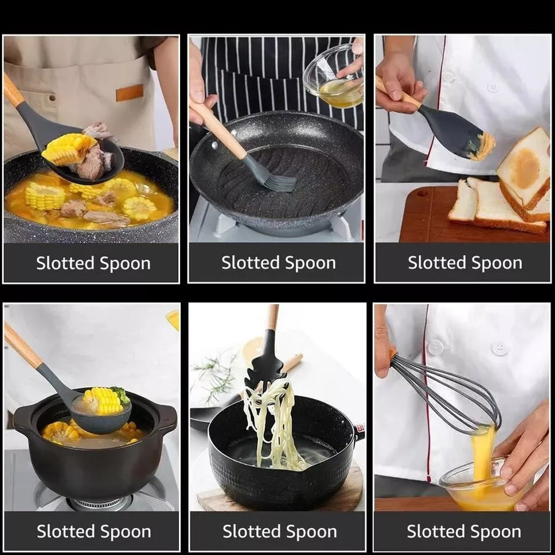 14-Piece BPA Free Silicone Non-stick Kitchen Utensils Set